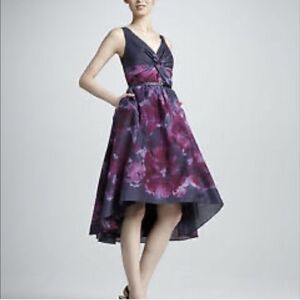 LELA ROSE Neiman Marcus Watercolor Purple Spring Garden Dress